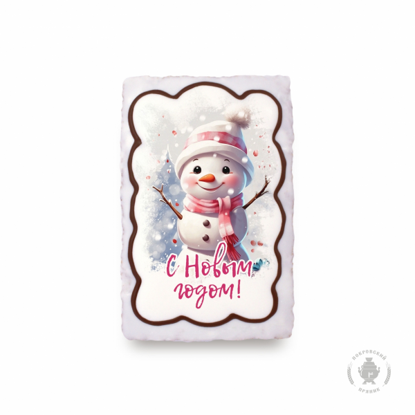 №1 Пряник 130г новогодний Снеговик, (коробка 25шт) в Уфе